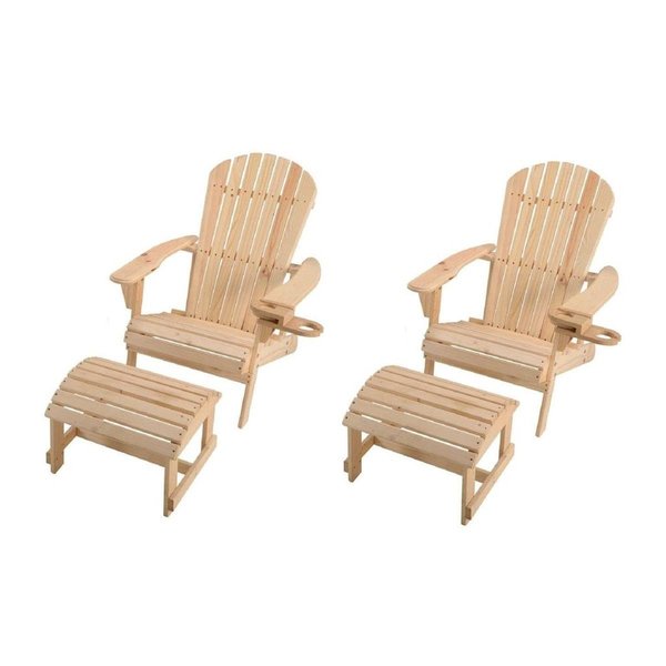 W Unlimited Earth Collection Adirondack Chair with Phone & Cup Holder, Natural SW2101NC-CH2OT2